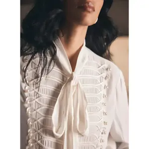 Mint Velvet Cream Pearl Detail Blouse